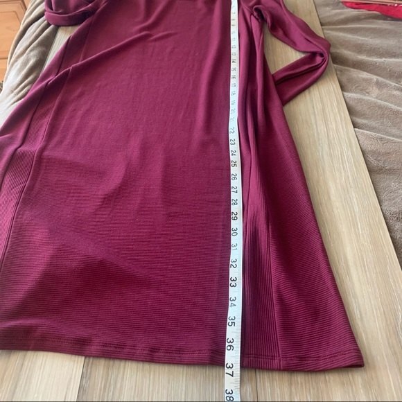 J. JILL WEAREVER COLLECTION Shift Ribbed Long Sleeve Dress Bordeaux Size… - Picture 12 of 12